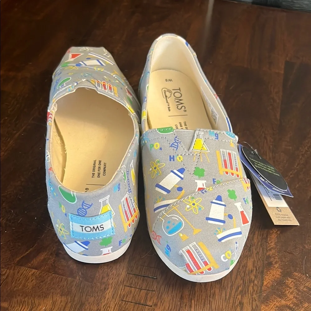 TOMS Aplertgata women's size 5 Gray Science Print Shoes Glow in the dark! - Picture 1 of 6